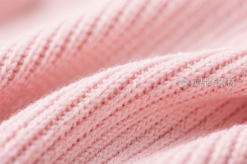 粉色针织布料特写