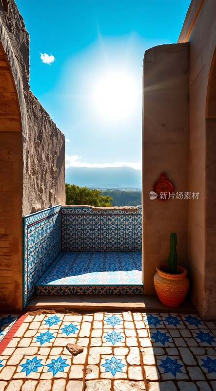 阳光下的异域风情小院