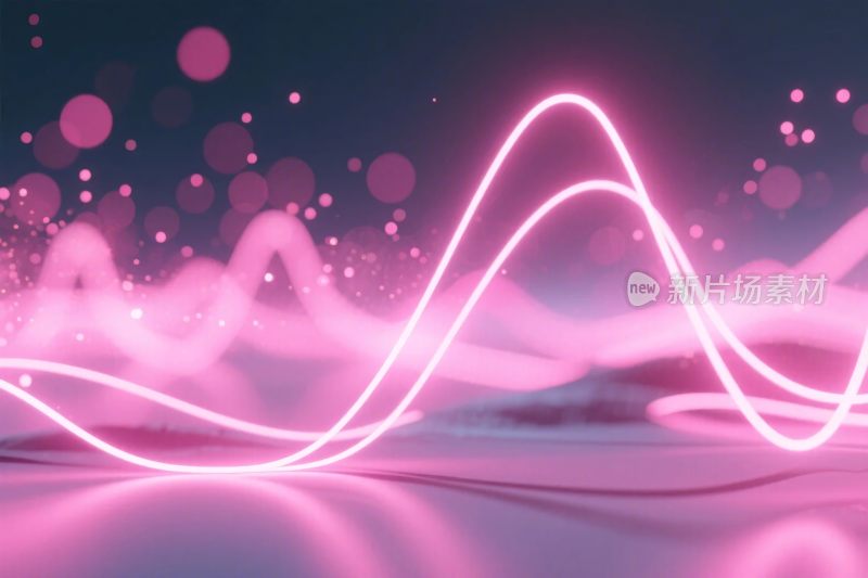 粉色霓虹波浪光效图