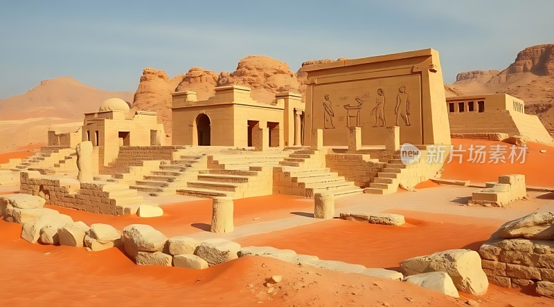 古埃及遗迹沙漠中的神秘建筑