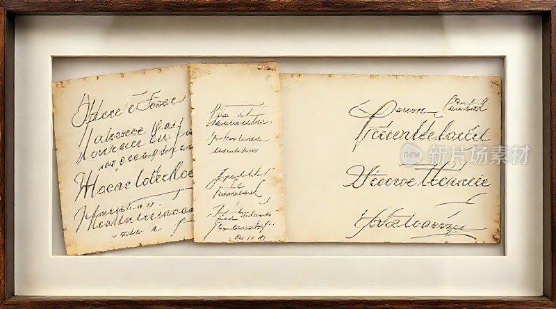 古旧手稿展示优雅书法尽显历史韵味