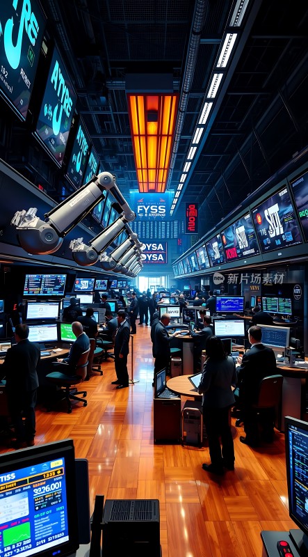 未来科技交易大厅智能机器人与人类共舞金融市场