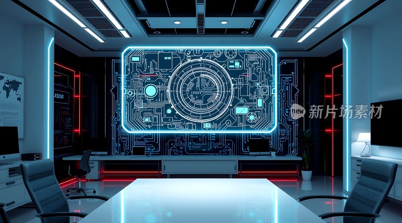 科技感会议室未来主义设计风格