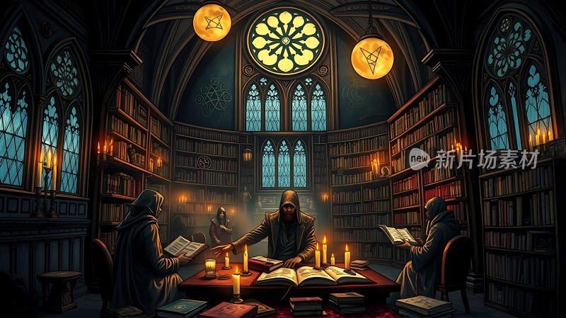 神秘图书馆里的魔法会议