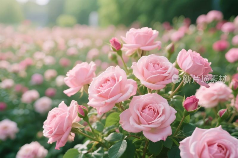 粉色玫瑰花丛