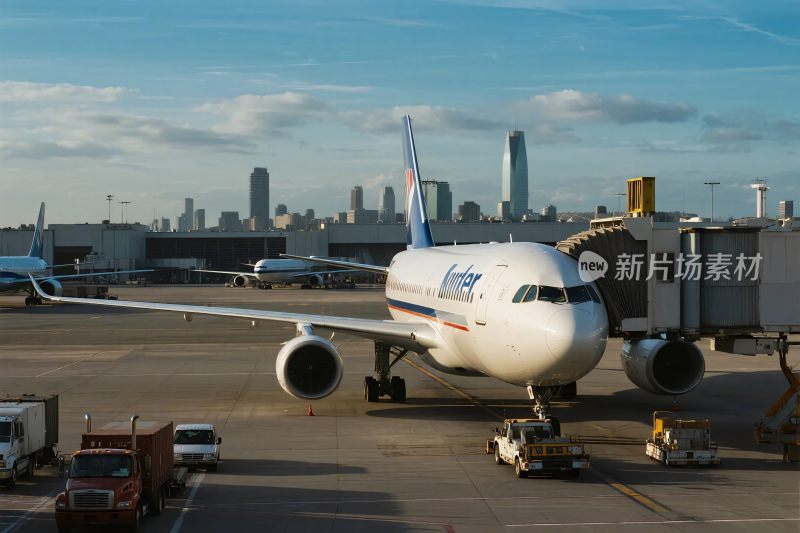 机场停机坪上的飞机