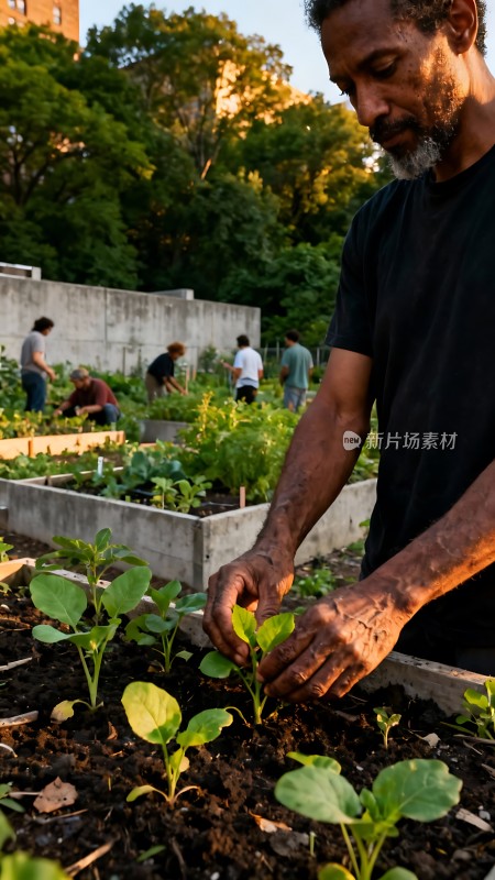勤劳园丁精心照料幼苗成长