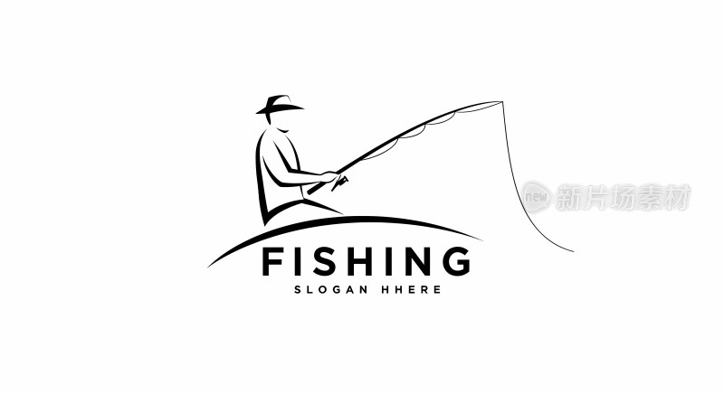 钓鱼标志插画