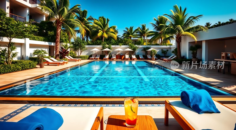热带风情泳池度假胜地
