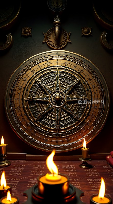 神秘罗盘与烛光