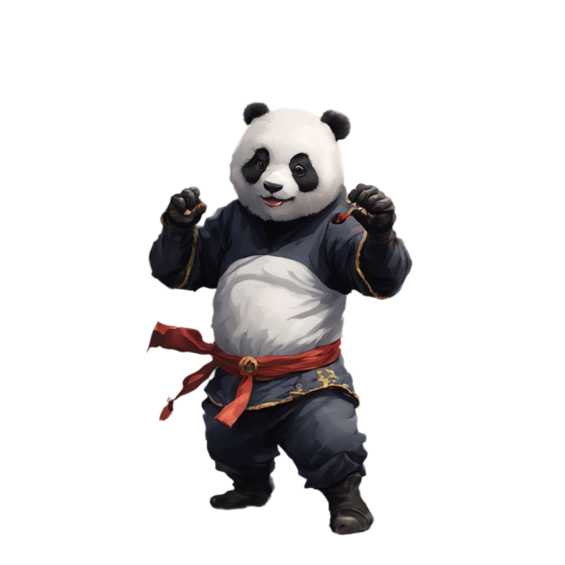 熊猫动物运动员功夫空手道跆拳道