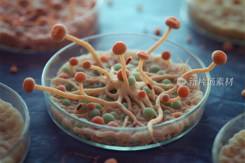 微观菌类培养场景