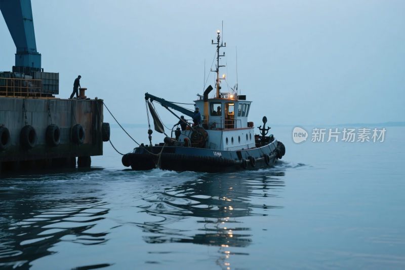 拖船码头作业场景