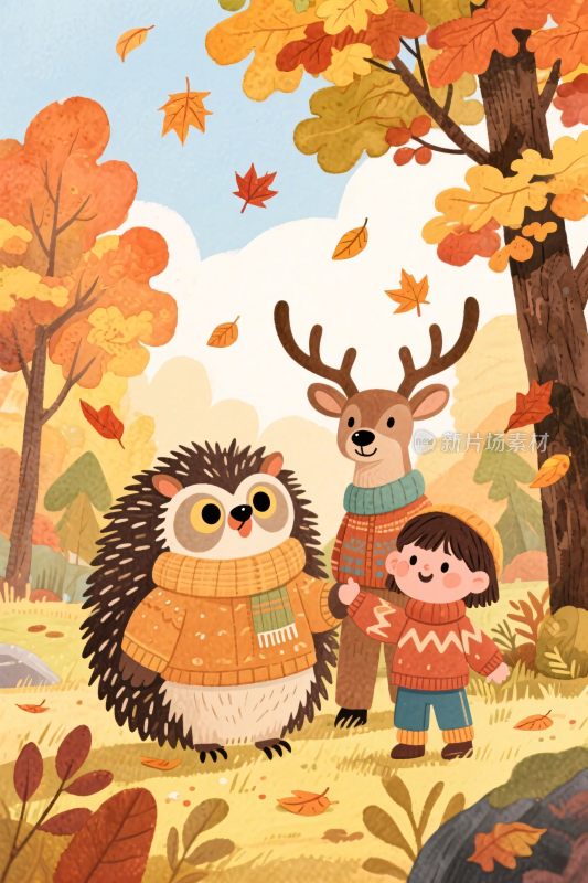秋日森林插画