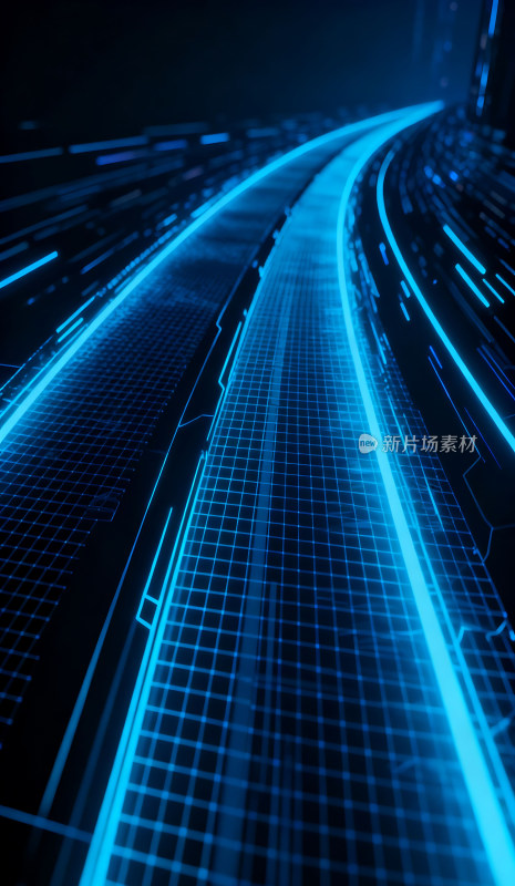 蓝色商务科技光轨光效背景