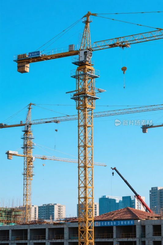 建筑工地塔吊场景