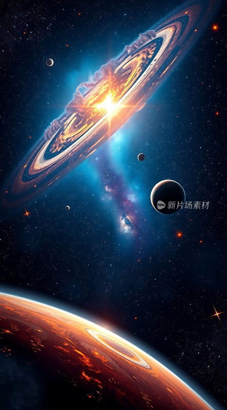 宇宙奇观星环幻影与行星交响曲