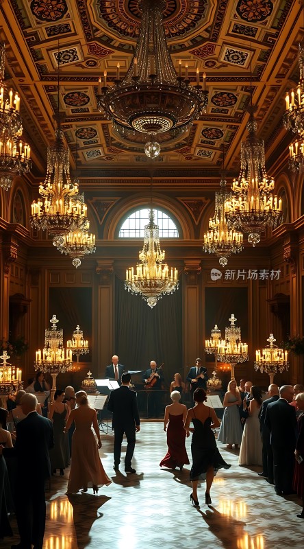 华丽舞厅里的优雅舞者