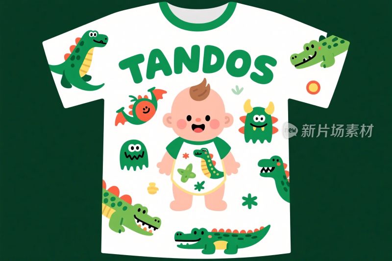 卡通恐龙婴儿恤图案