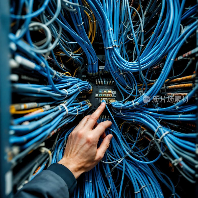 数据中心里的复杂网络线缆