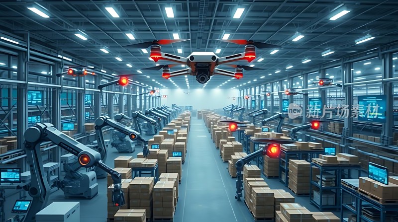 智能物流中心无人机与机器人协同作业