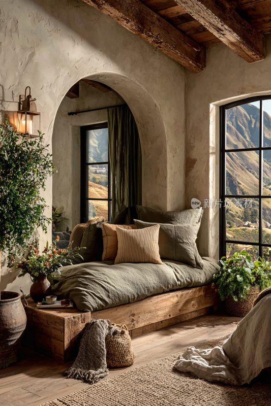 温馨自然风室内休憩角落