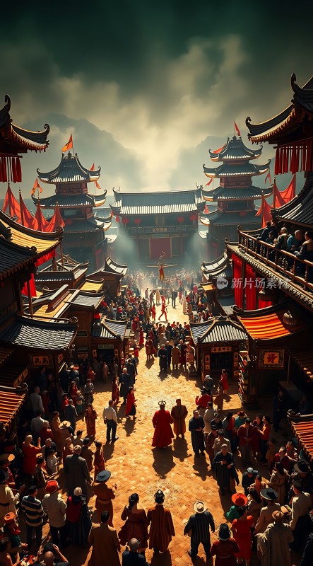 古风集市繁华盛景