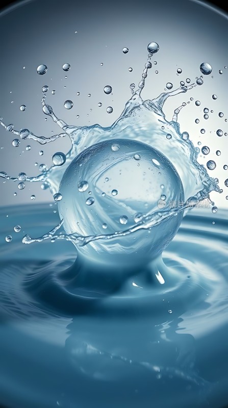 水珠溅起晶莹剔透