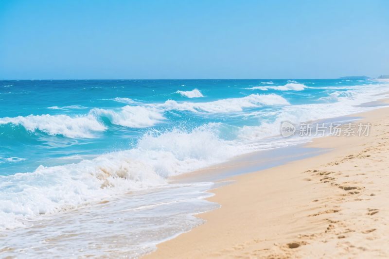 海滩海浪风景图
