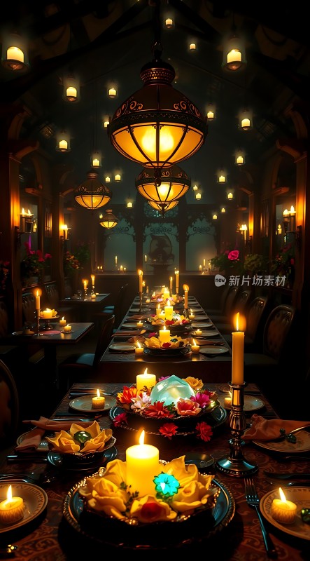 烛光晚餐盛宴浪漫温馨氛围