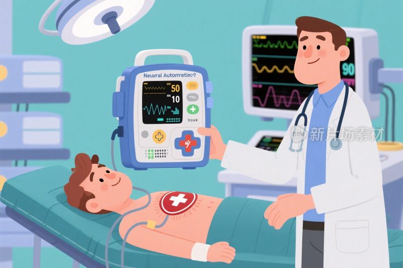 医院急救插画