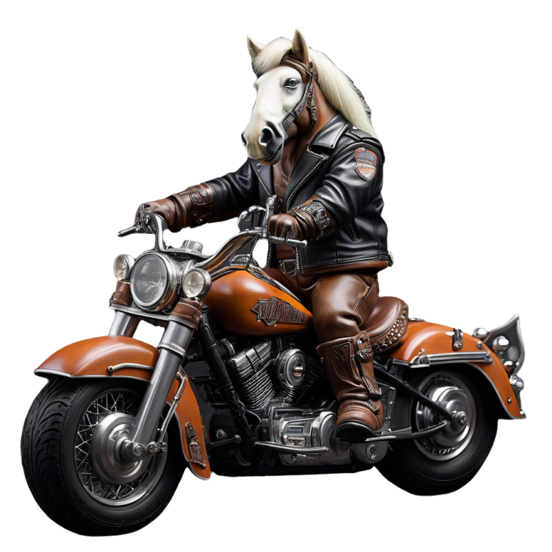 十二生肖动物哈雷机车摩托车骑手