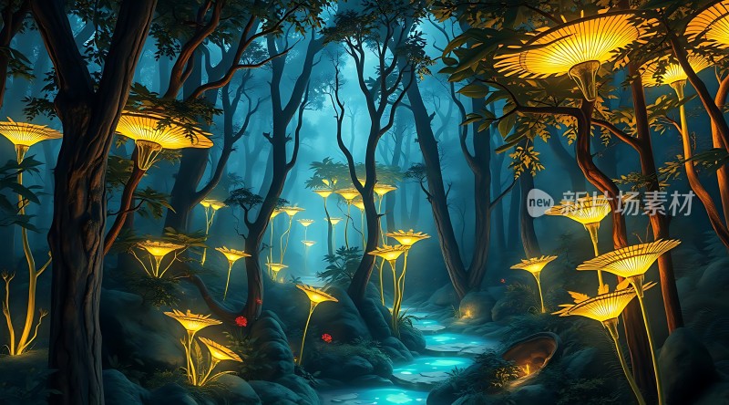 神秘森林夜光奇景