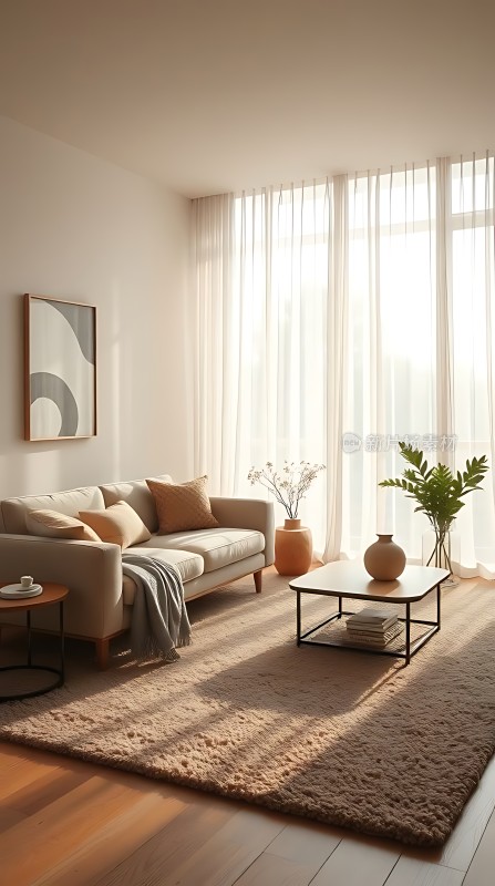 阳光午后简约客厅温馨舒适