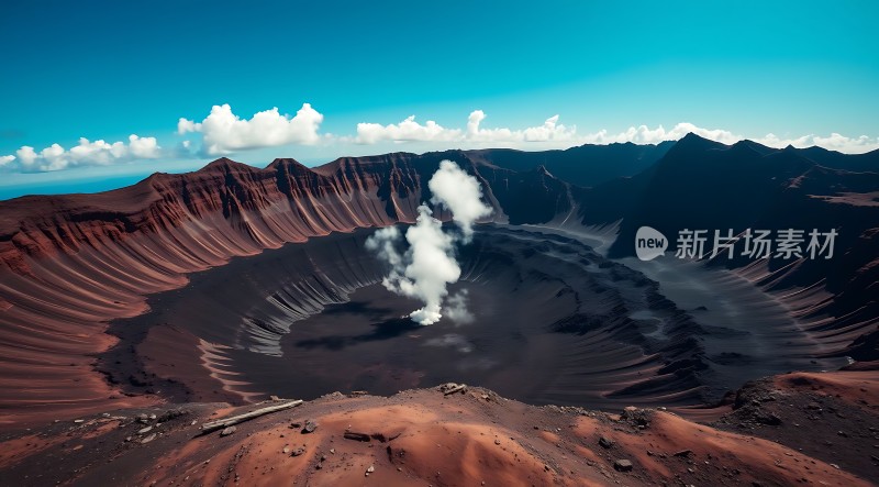 火山口全景大自然的壮丽与力量