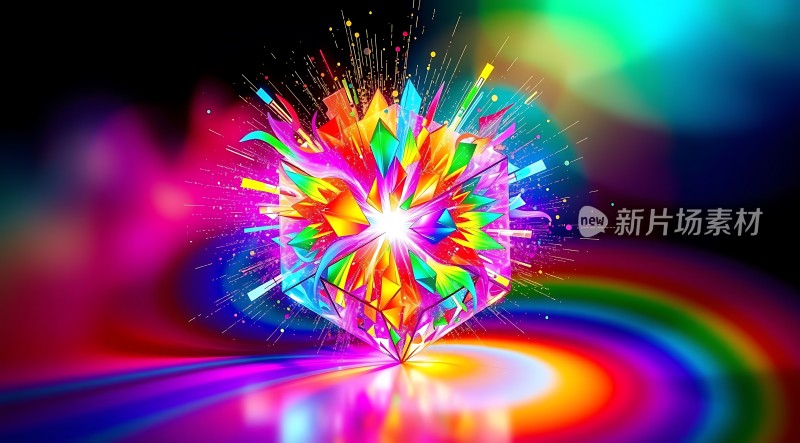 五彩斑斓的晶体爆炸