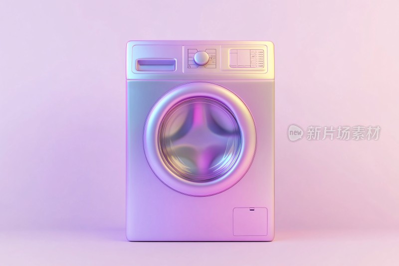 梦幻渐变洗衣机插画
