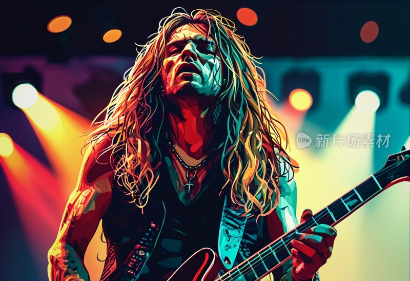 摇滚吉他手舞台秀