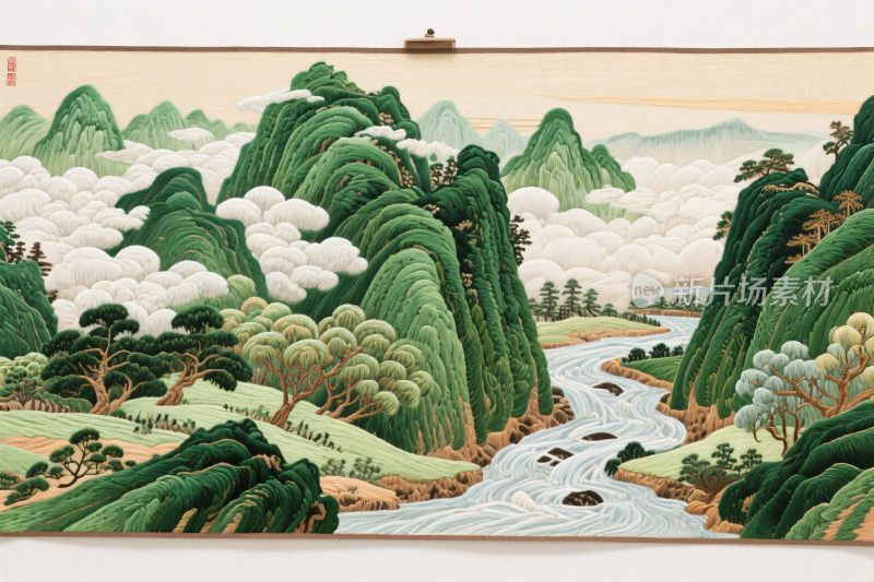 传统山水风景插画