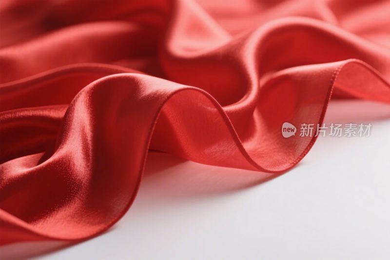 红色丝绸布料特写