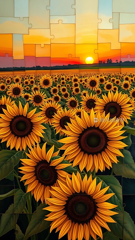 向日葵日落拼图