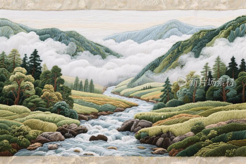 山水风景插画