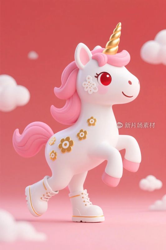 卡通独角兽插画