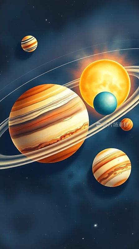 太阳系行星环舞图
