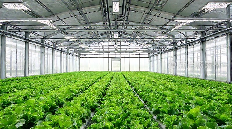 温室大棚里的绿色蔬菜