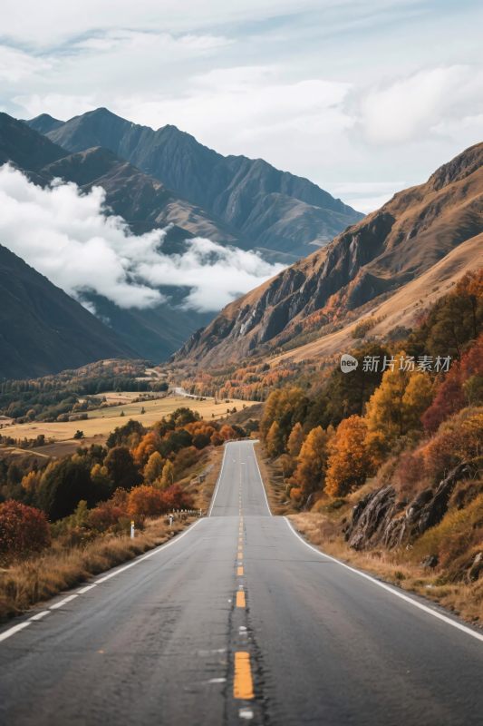 山间秋色公路美景