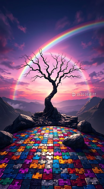 彩虹下的拼图世界