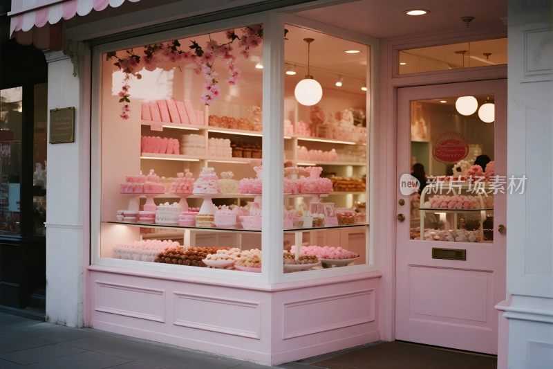 粉色甜品店橱窗