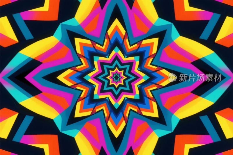 几何对称彩色花纹图案