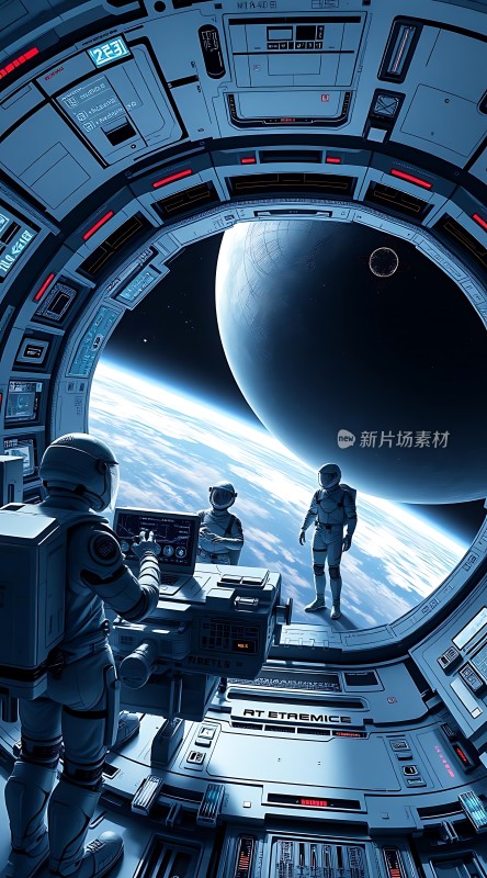 太空探索宇航员与地球和行星的壮丽景观